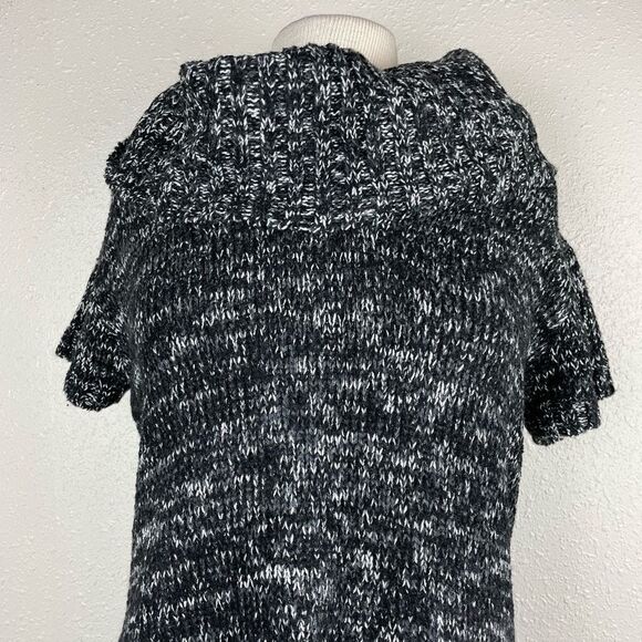 NWT dressbarn Cowl Neck Black, Gray and White Knit Long Sweater Size L - Picture 2 of 6